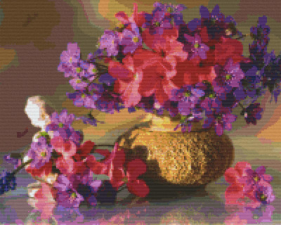 Beautful Flower Sixteen [16] Baseplate PixelHobby Mini-mosaic Art Kit image 0